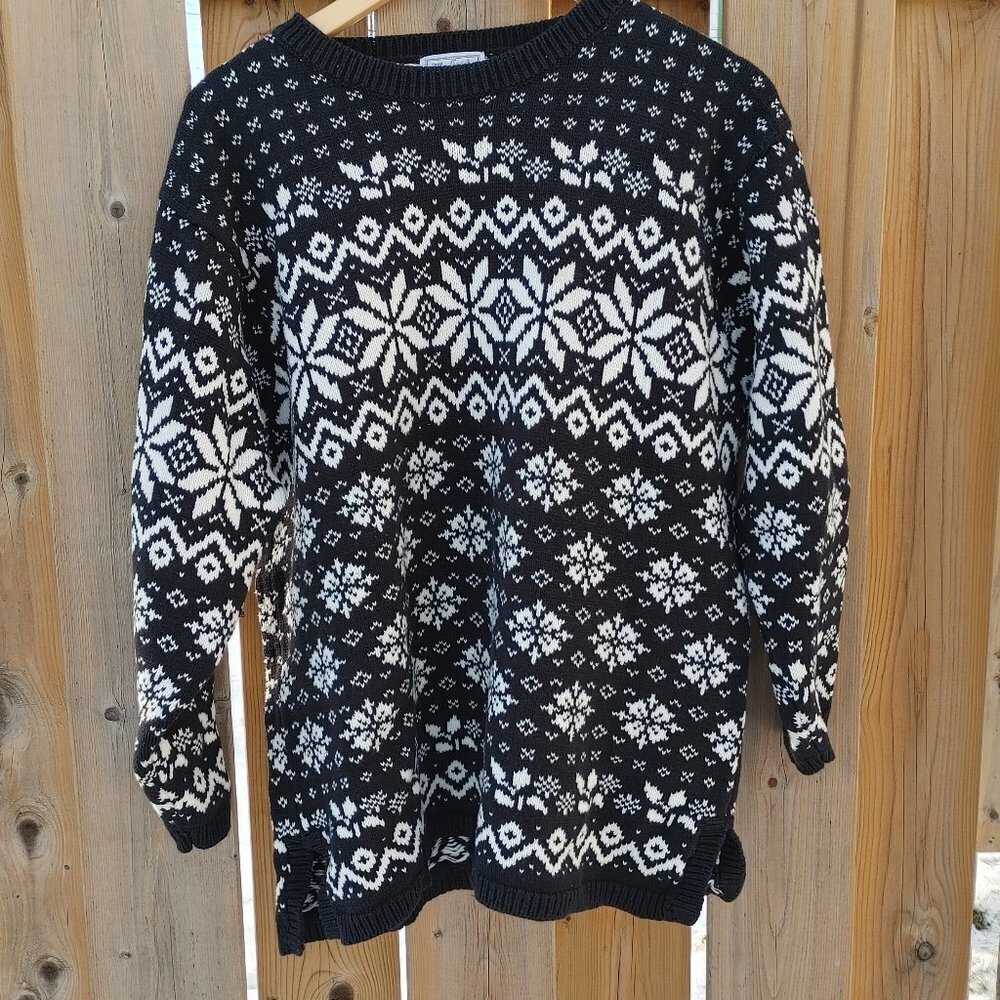 Vintage Eaton's Department Store Winter Snowflake Sweater Plus Size 1X